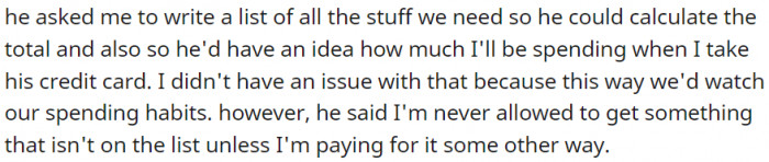 I'm not allowed to get something that's not on the list