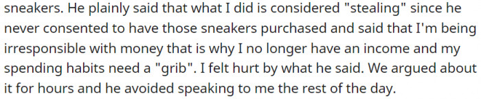 He called what I did stealing