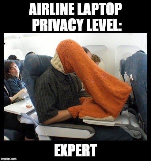 "Here's ONE way of ensuring laptop privacy in public! "