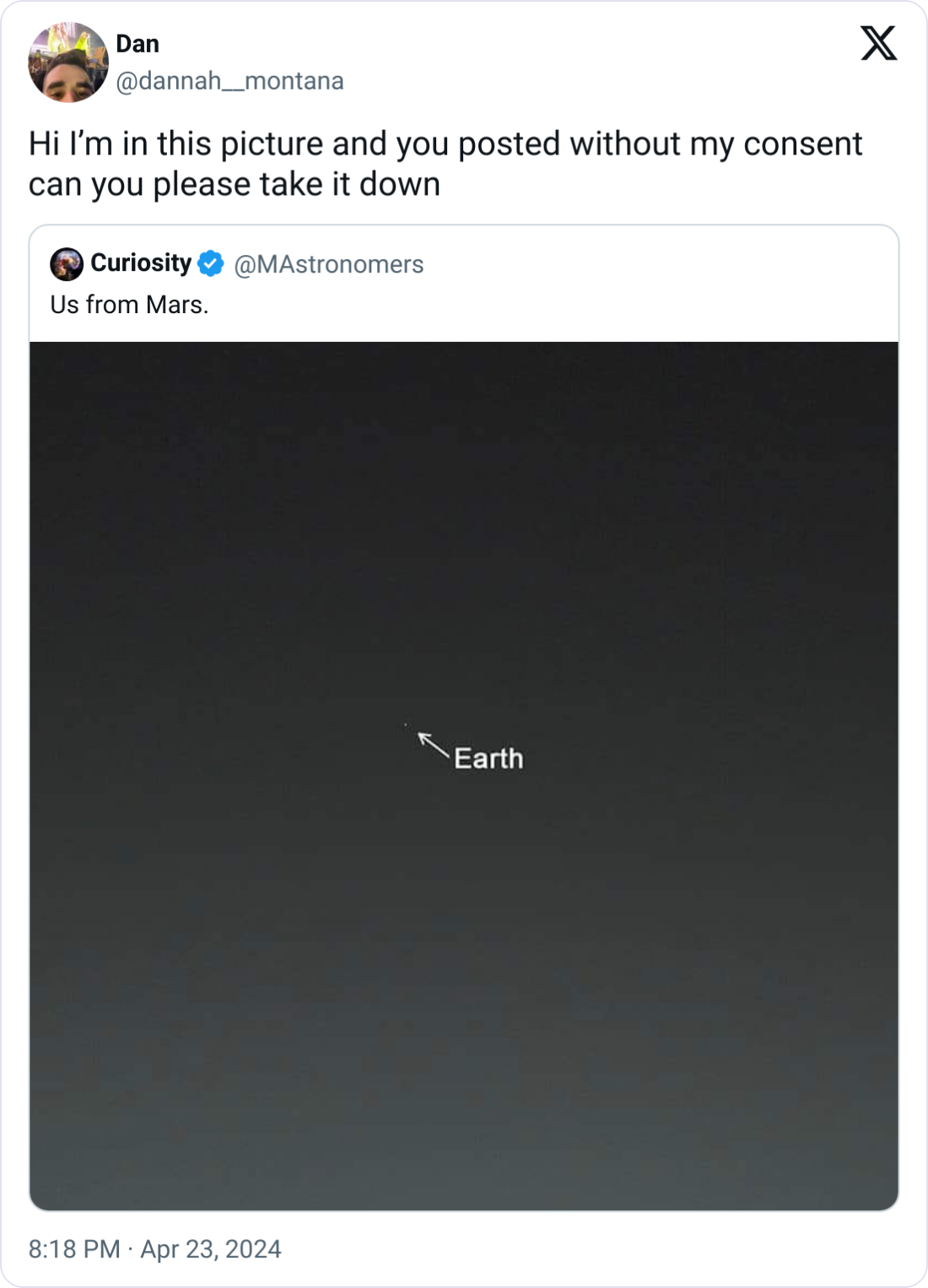 3. Take down the picture you posted without my permission