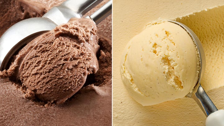 The mom and son created a few homemade ice cream flavors for their stand, including vanilla, cannoli, and a New England fluffernutter. Shaved chocolate was also available.
