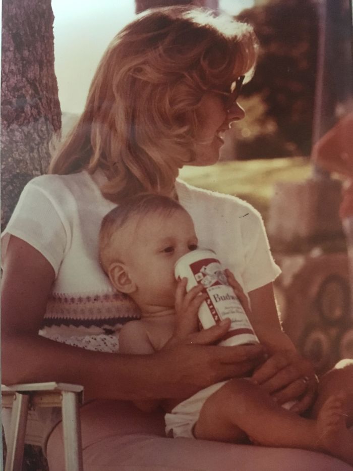 12. “My mom showing off her parenting skills 1978.”