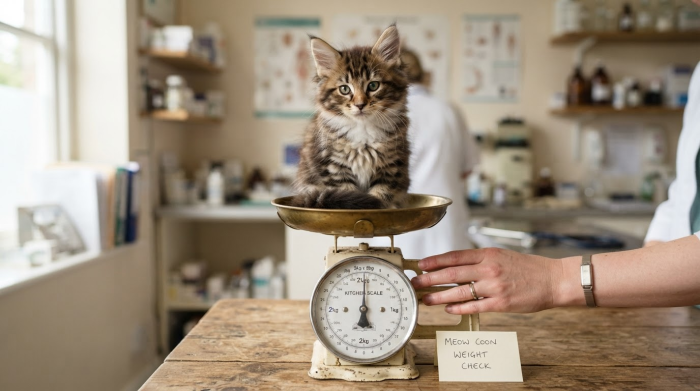 How much should a Maine Coon kitten weigh?