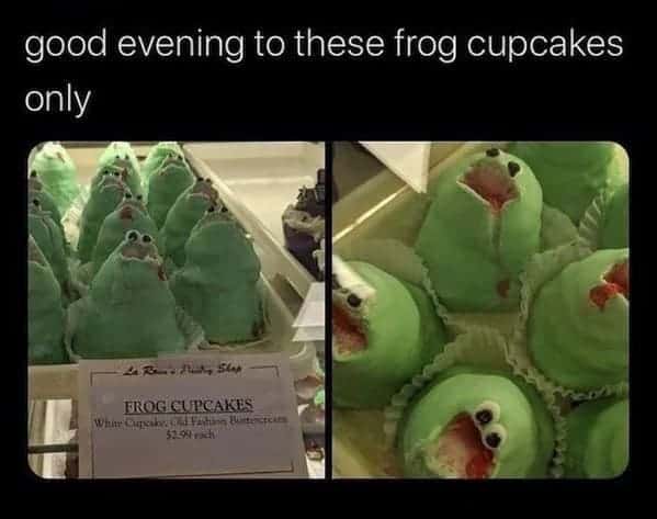 Frog cupcakes.