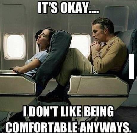 "On airplane flights."