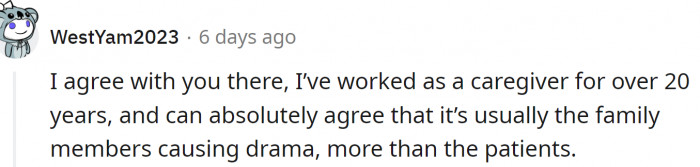 Another professional caregiver replied: