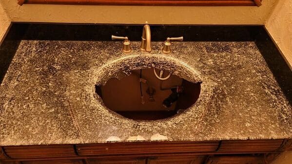 15. “Discovered that my porcelain countertop was actually tempered glass.”