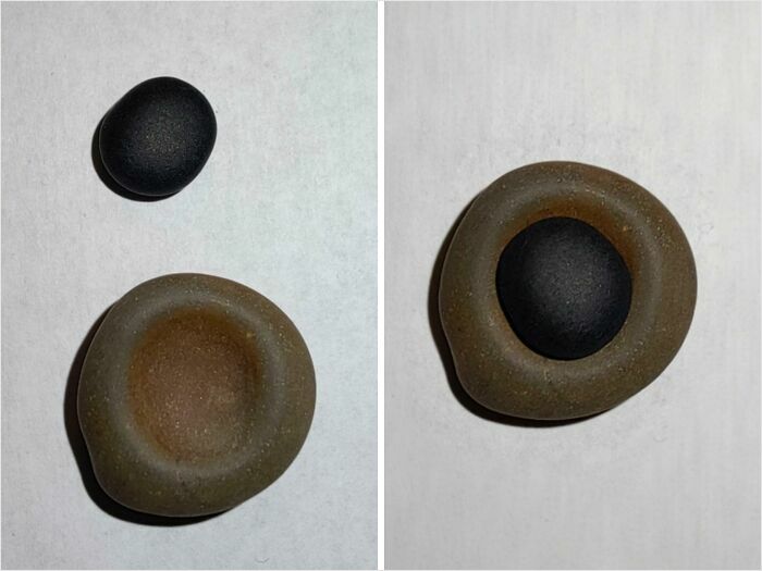 "Two Stones I Found on a Lake Shore Perfectly Fit One Inside the Other"