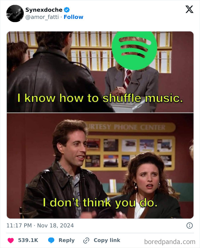 It's a hit or miss with Spotify.