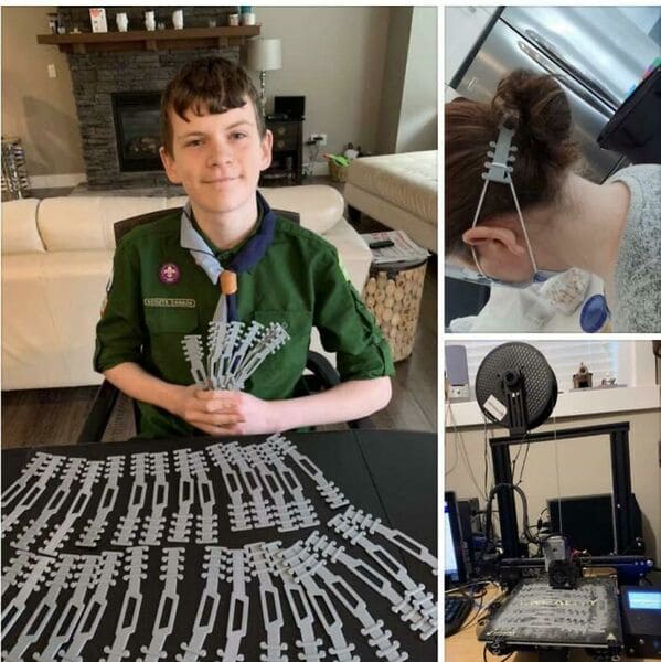 4. āThis Kid Answered A Request From Local Hospitals To Create Ear Guards To Help Take The Pressure Off Healthcare Workersā Ears From Wearing Masks All Day. He Also Made The 3D Printing Patterns Available To Everyoneā