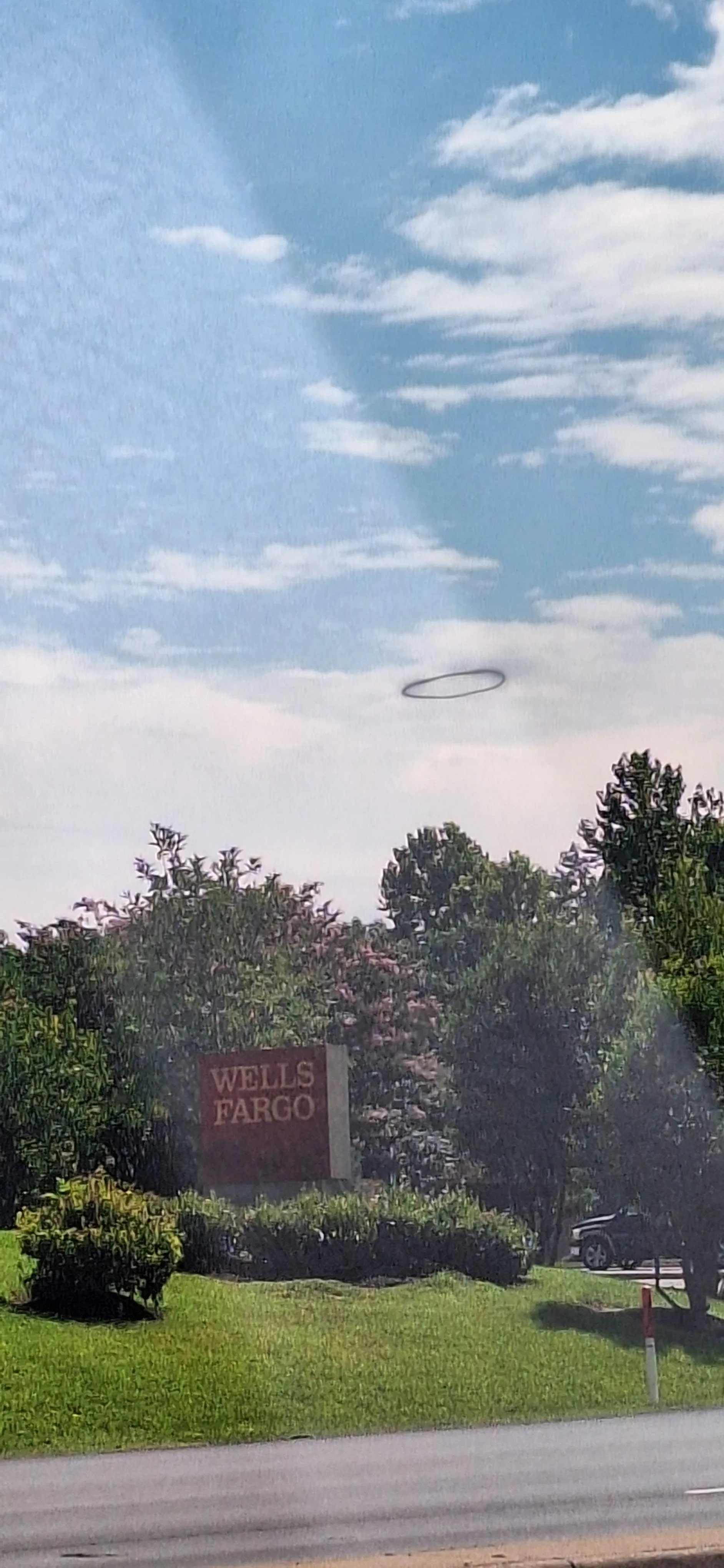 It would be hard to miss this smoke ring even when you're driving.