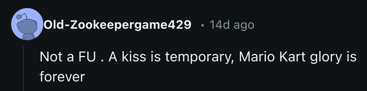 It wasn't a complete defeat after all. OP still has that glory to keep him warm at night.