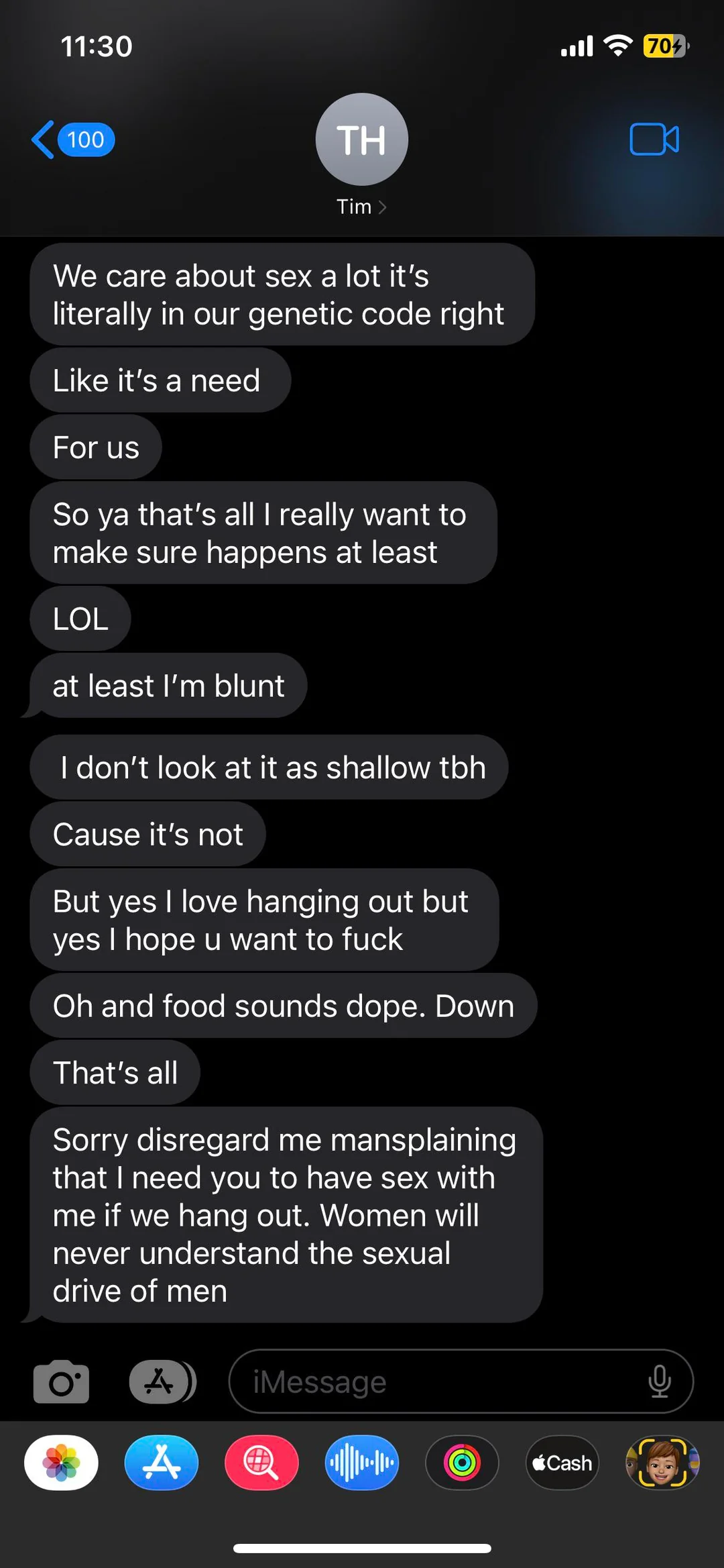 31. It's how the lady left him blabbing