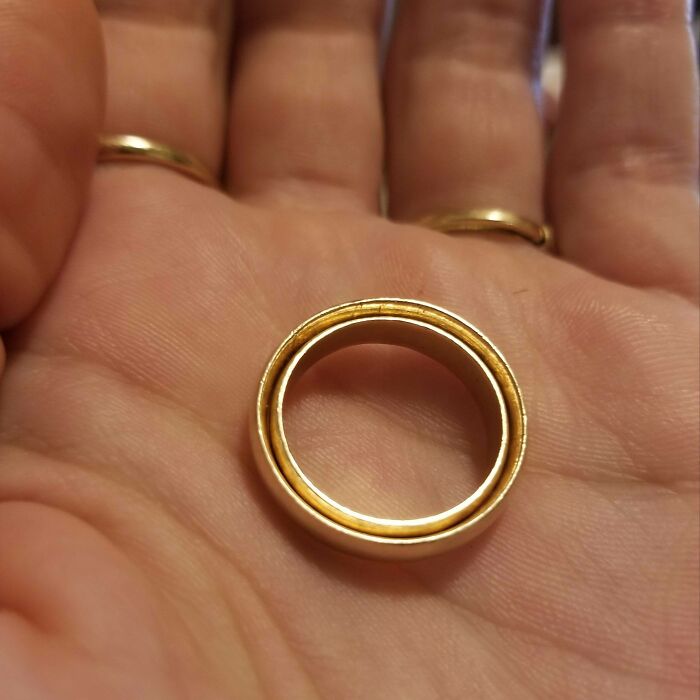 "My Wedding Ring Fits Right Inside My Husband's"