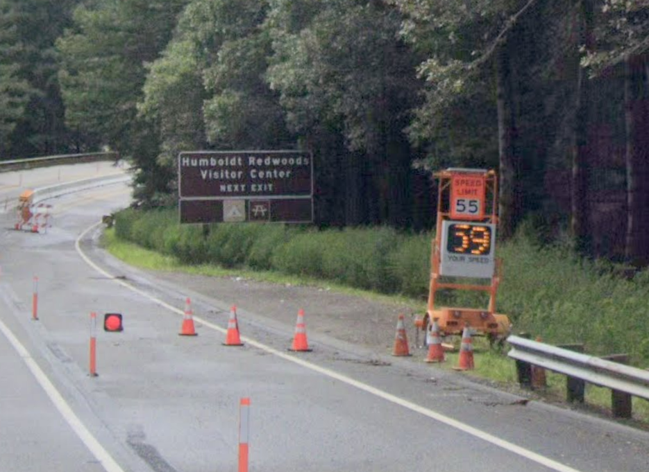 "Street View Car Caught Slightly Speeding Near Meyers Flat, Humboldt County, CA, USA."