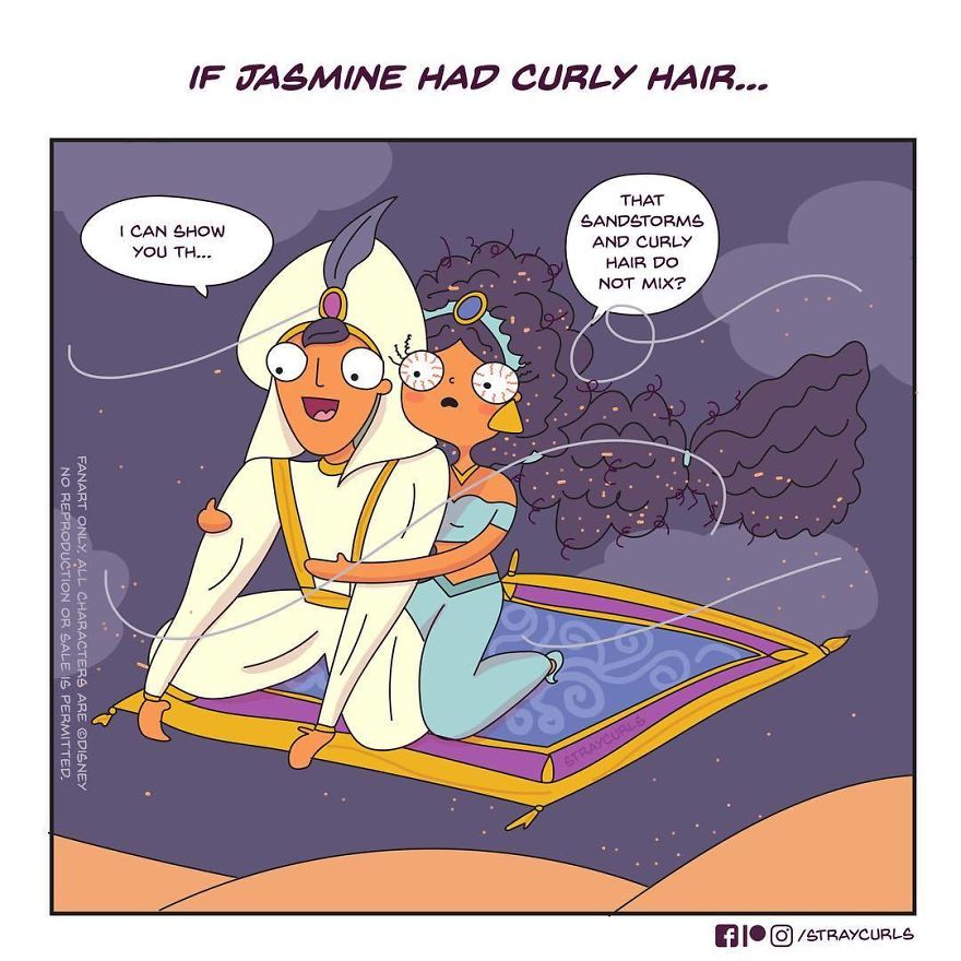 If Jasmine from "Aladdin And The Wonderful Lamp" had curly hair...