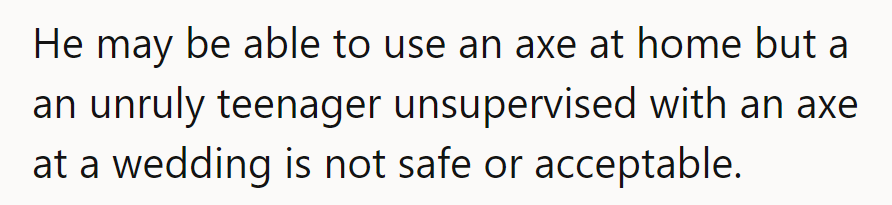 Unleashing Lumberjack Skills at a Wedding? Axe-ceptable at Home, but Not Here!