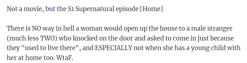 S1 Supernatural episode