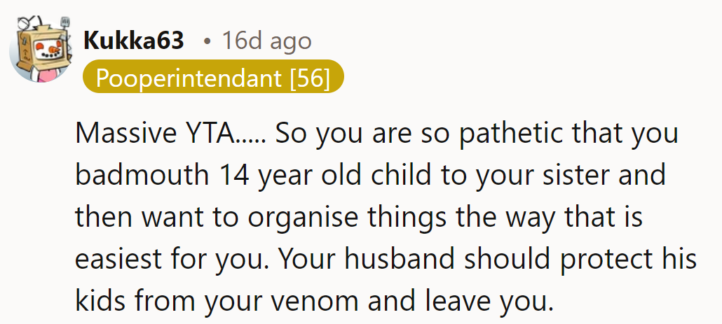 "You are so pathetic that you badmouth a 14-year-old child."