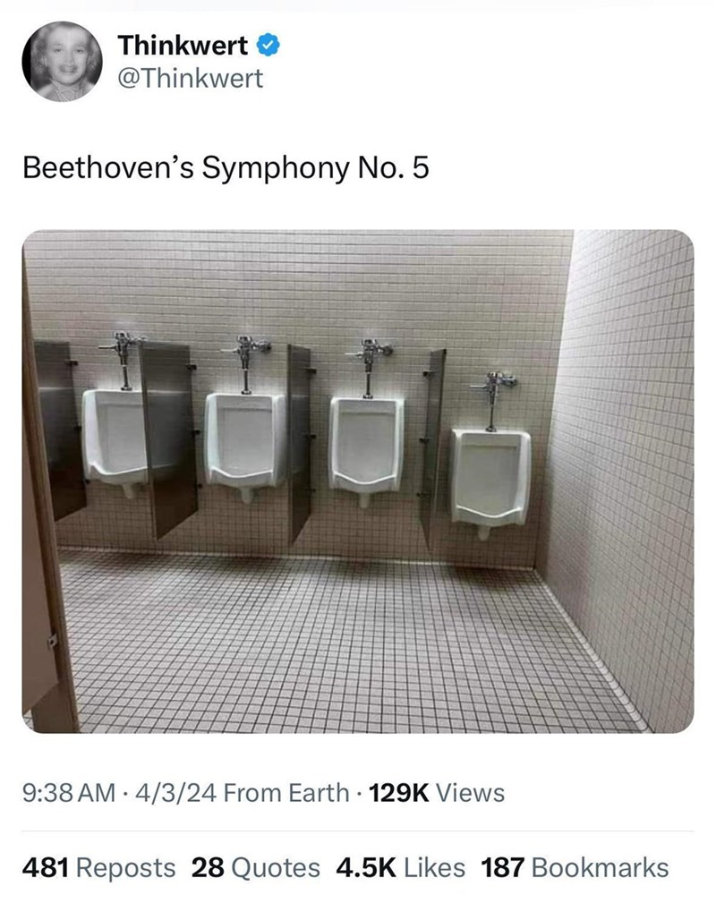 Guess you could say Beethoven dropped the beat in the men's room.