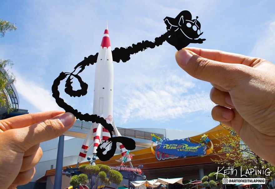 An Alien Touring Around Hong Kong Disneyland.