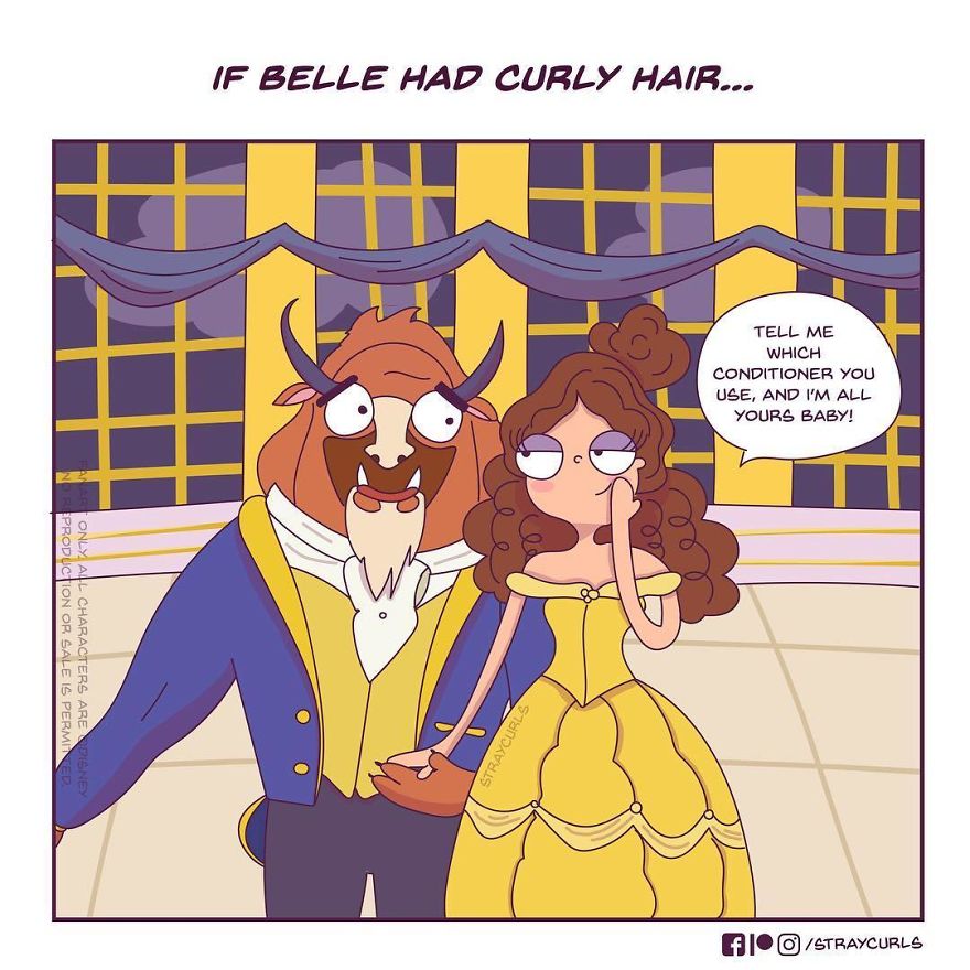 If Belle from "Beauty and the Beast" had curly hair...