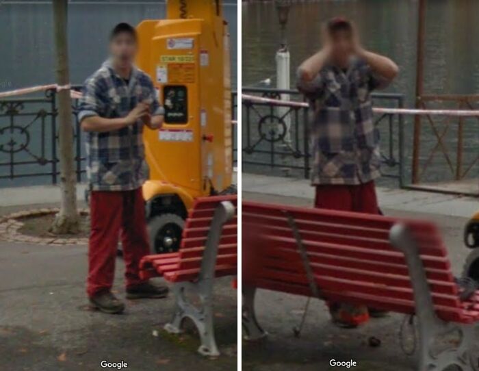 "When You Realize That You're Going To Be On Google Street View But You Have Nothing Funny Planned"
