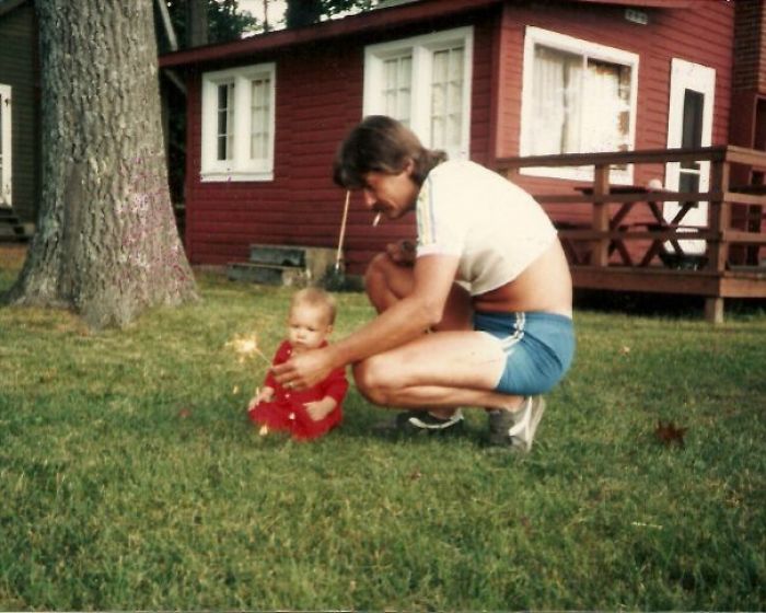 2. “My dad showing off his parenting skills 1985.”