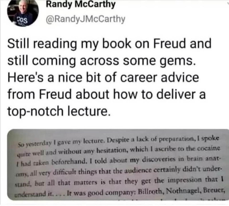 18. Freud's lesser-known secret to public speaking successāa dash of ācocoā
