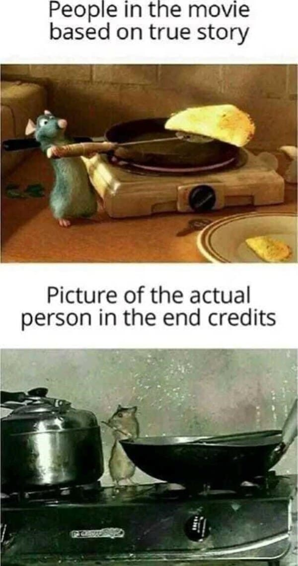 33. When a rat cooks in Ratatouille, it's an instant classic. If it happens in real life, you go viral and have a visit from health inspectors.