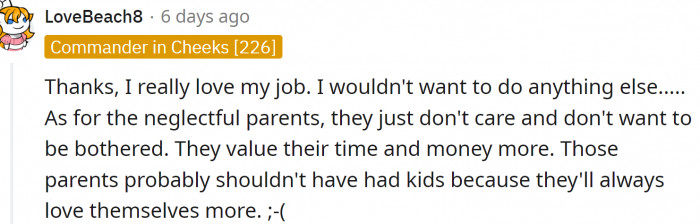 Narcissistic parents just don't want to be bothered: