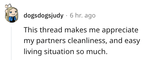 5. Someone is lucky enough to have a clean partner