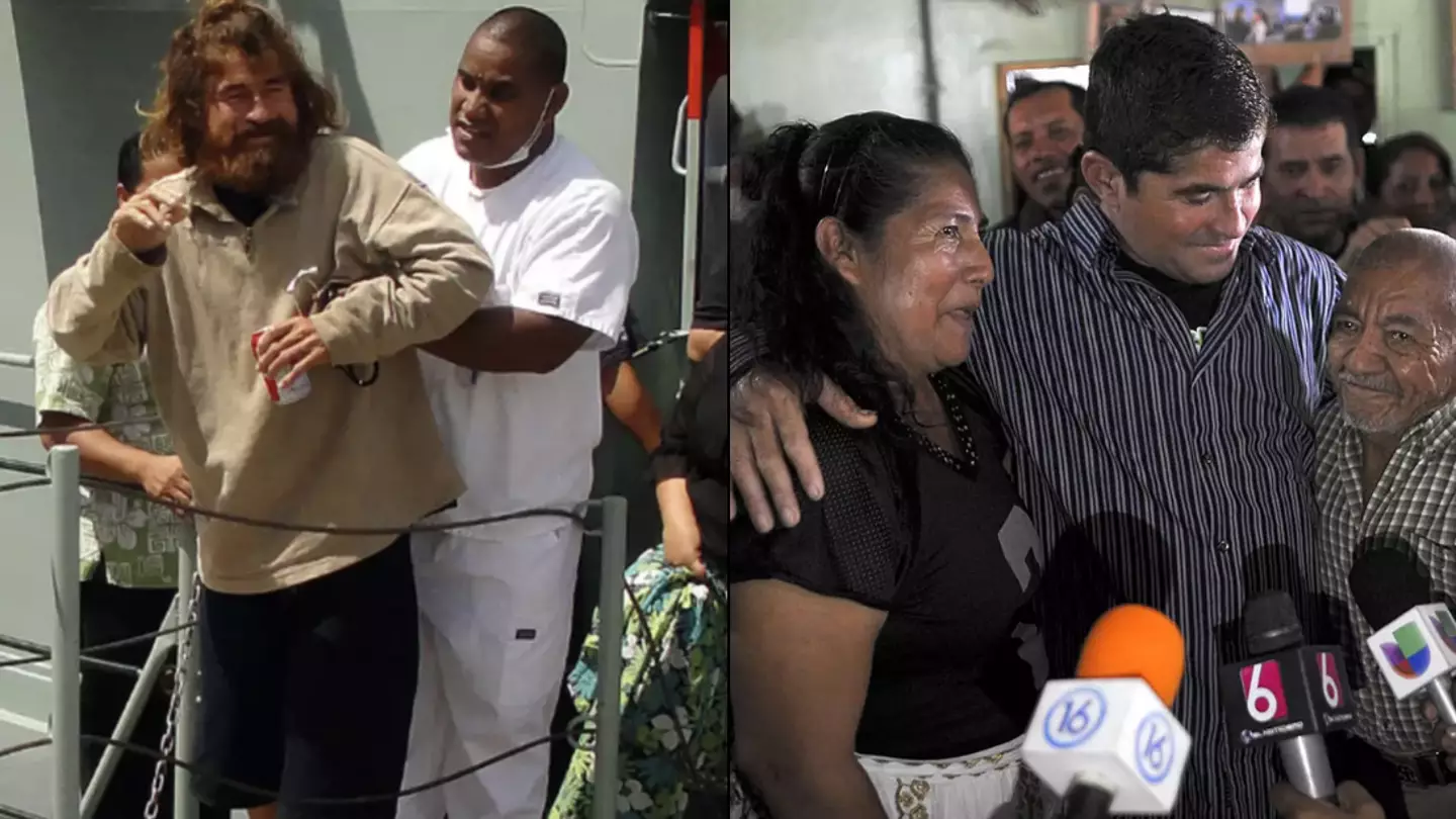 On January 30, 2014, he swam to shore and came across a beach house owned by a local couple. They were able to call for help.