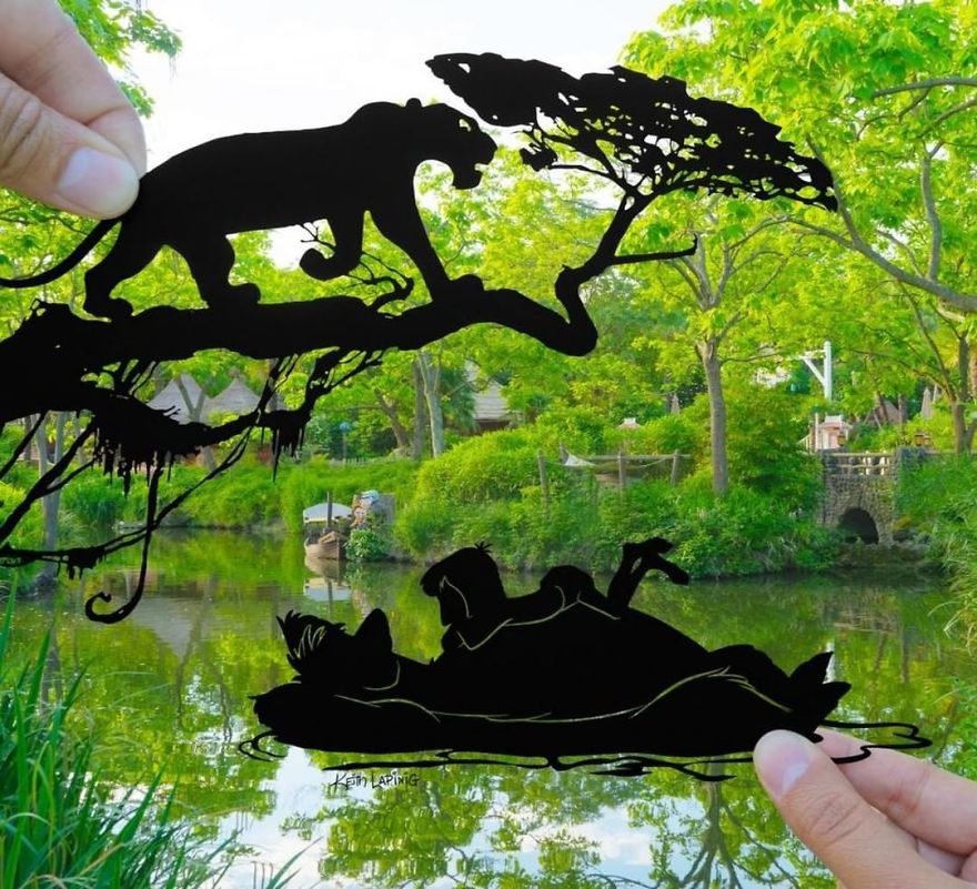 Mowgli and Baloo Chilling, While Shere Khan Has Evil Plans.