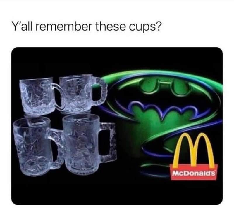 "McDonald’s Batman Forever Drink Glass set."