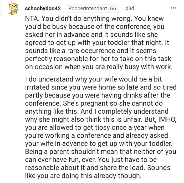 "It seems perfectly reasonable for her to take on this task on occasion when you are really busy with work."