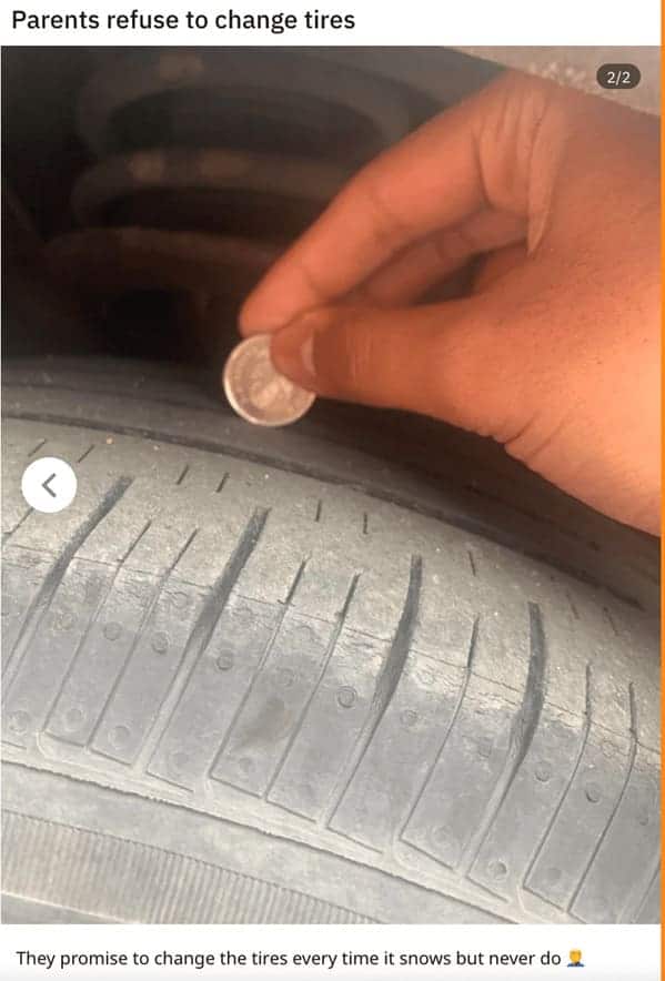 "Parents refuse to change tires."