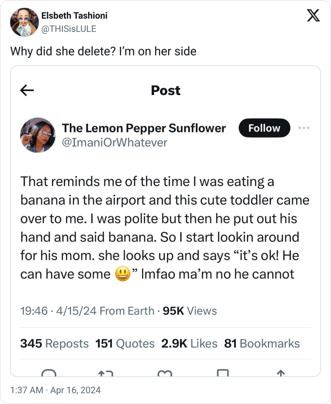 Okay, then get him some, Karen