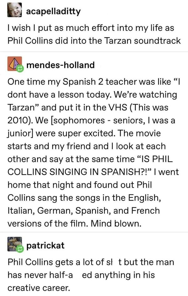 23. This is a Phil Collins stan account.