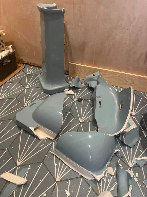 23. "So at 6 a.m., I was very rudely awakened to the sound of my beautiful reclaimed, but as yet unsecured, art deco basin crashing onto my newly tiled floor. Barbara the cat scarpered out as I reached the bathroom."