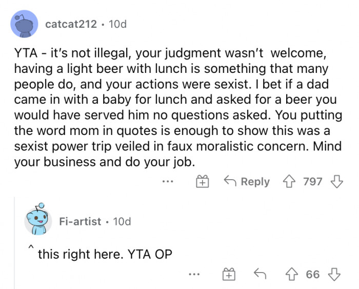 "Your judgment wasn't welcome."