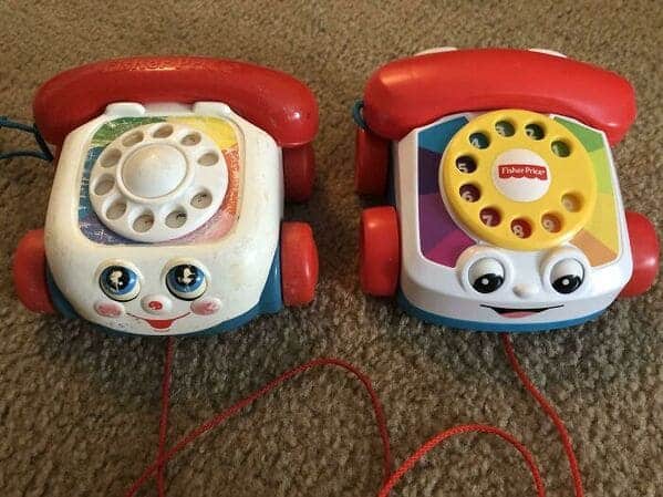 33. “My 20 Year Old Toy Phone And My Daughter's Brand New One! Both Fisher Price”