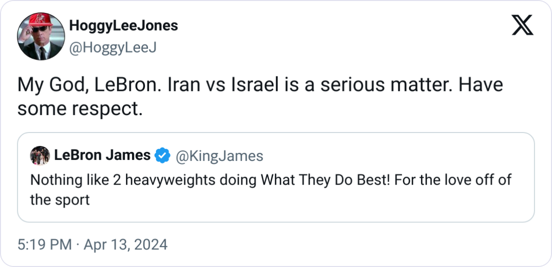 14. Good heavens! Have some respect, LeBron!