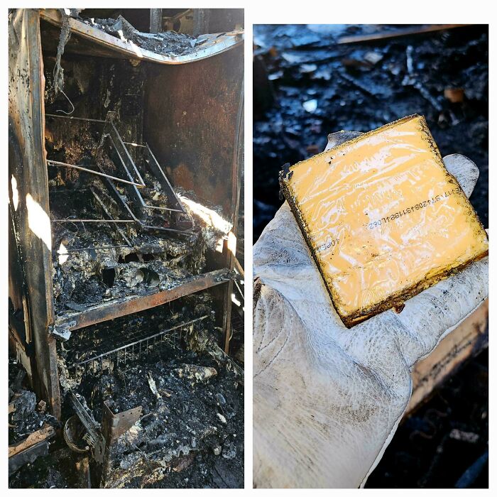 "My Mom's House Burned Down, But There Was Still American Cheese In The Fridge"