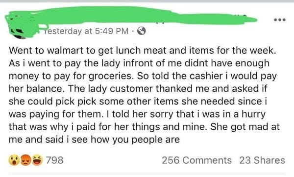 27. "When you don't want to pay someone else's bill."