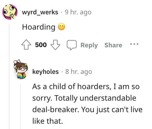 1. Hoarding is a no-no