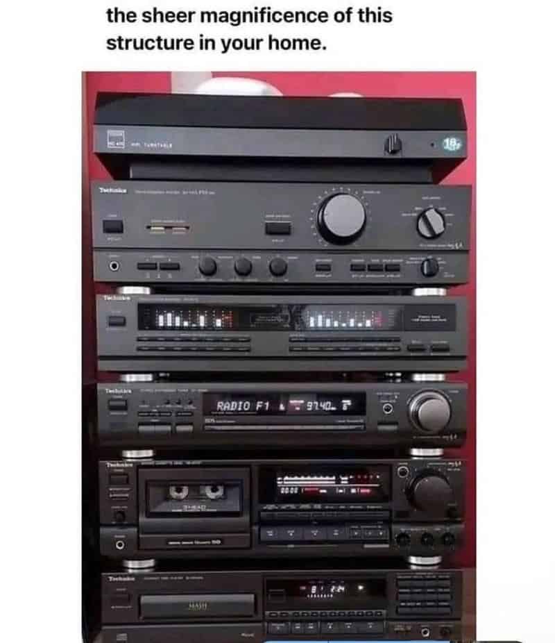 "To have this and 4 Cerwin-Vega towers. Those were the days. "