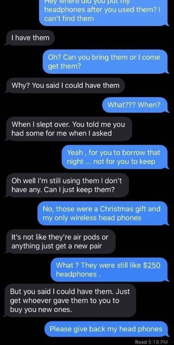 3. "Just have someone buy you new ones!"