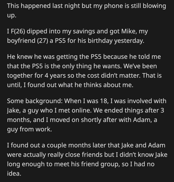 Jessica walked away before OP could question what she meant. But she made Mike explain.