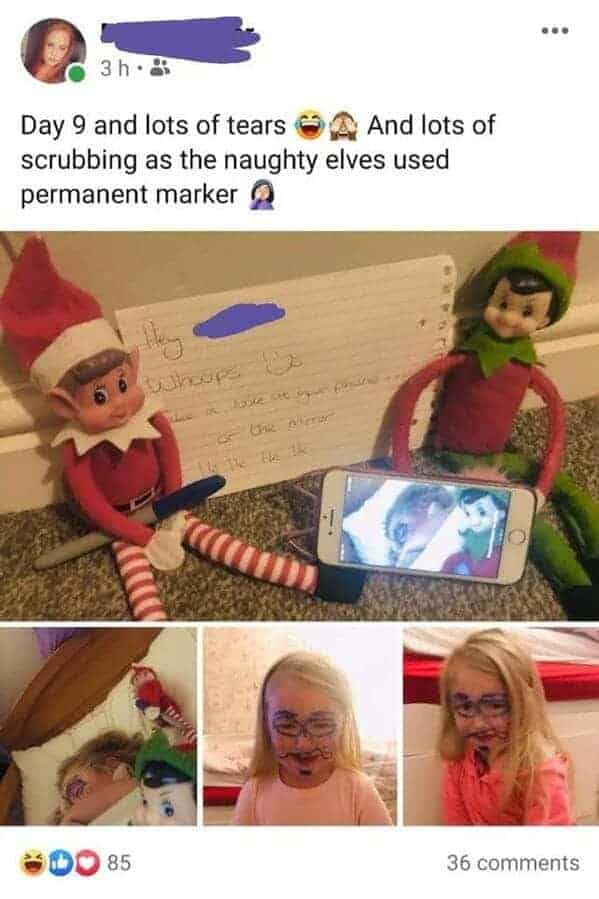 "Insane elves. I feel so bad for this kid. "